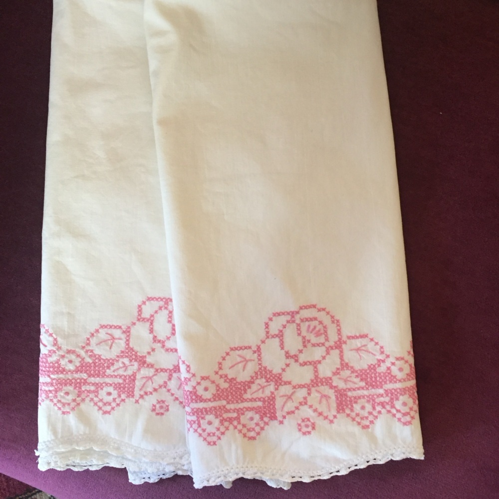 Cross-stitch Pillowcase Set of 2